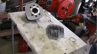 SANDBLASTING MOTORCYCLE HEAD AND CYLINDER