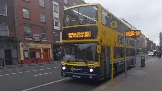 A bus trip on Dublin Bus route 150 going inbound towards Hawkins Street (AX611)