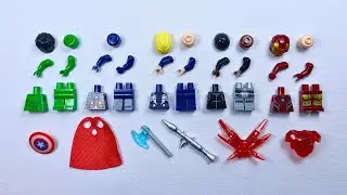 MERAKIT MAINAN LEGO HULK, IRONMAN, CAPTAIN AMERIKA, NICK FURY DAN THOR I ASMR UNOFFICIAL LEGO BUILD