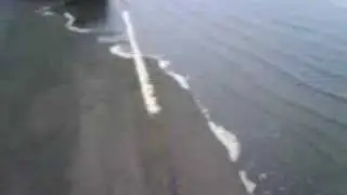 Holy Isle causeway as tide comes in