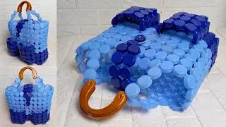 Plastic Bottle Caps Craft Idea || Making Handbag From Plastic Bottle Cap || Tas Tutup Botol