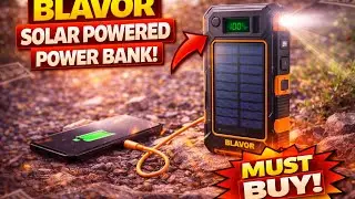 BLAVOR Solar Power Bank with Hand Crank 20000mAh