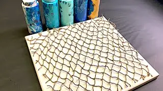 String Pulling with a NET?? Fluid Art ~ Acrylic Pour Painting ~ Wigglz Art Painting with a Twist!!