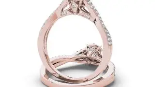 10k Rose Gold 1/2ct TDW Diamond Halo Engagement Ring (H-I, I1-I2)