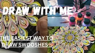The Easiest Way To Draw Swooshes|| Draw With Me|| Mandala Art||