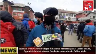 Students from Various Colleges of Kashmir Protests against Offline Exam