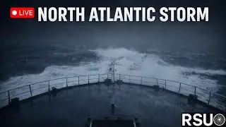 Caught in a North Atlantic Storm | Ocean Waves & Heavy Rain (Live)