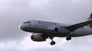 D-AGWB Germanwings Airbus A319 Landing at Hamburg Airport