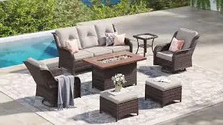 Transform Your Patio with This Outdoor Sofa Set & Fire Table | Vicllax Backyard Makeover