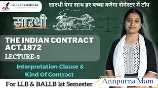 Interpretation Clause & Kind Of Contract | Law Of Contract For LLB & BALLB Semester Exam | Question