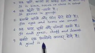 10 lines essay on the goat || hindi to English Translation || बकरी पर 10 वाक्य
