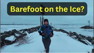 Зимний бег босиком по льду возле Сидар-Пойнт (разведка залива)