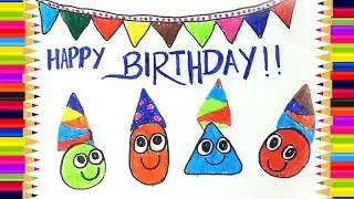 Birthday party for cartoon picture with mr coloring pages | Party For cartoon kids