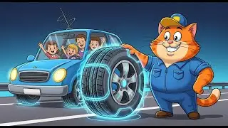 &ldquo;Fatty the Cat Mechanic 🐾 | Self-Healing Tire Saves Family 🚗✨&rdquo;