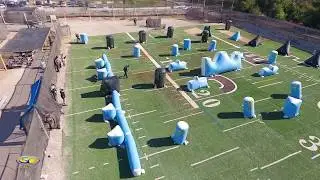 SC Village speedball Aerial Game play 11-19-17 paintball