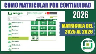 Siagie 2025 | pasos para Matricular POR CONTINIUDAD AL 2026 | Ratificar Matricula v3.0