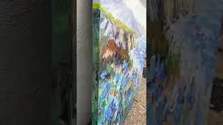 Large stunning statement piece contemporary painting with thick impasto textured oil paint.