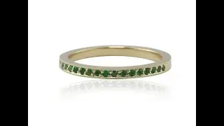 Emerald and Yellow Gold Birthstone Stacking Ring LS2414