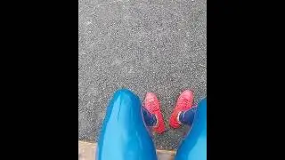 Wearing Libidex latex out in the cold rain.