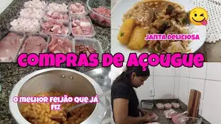 Fiz um feijão maravilhoso| comprei carne suína| janta deliciosa