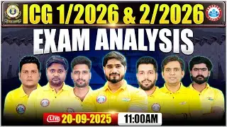 ICG Exam Analysis | 20 Sep 2025 Shift 1st | Coast Guard Paper Solution & Answer Key By RWA