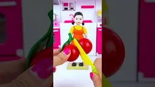 Squitgame Eating Cherry Set Toys, Satisfying Unboxing Miniature Kitchen Set ASMR with Subi Toys