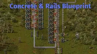 Concrete and Rails Station Blueprint - Factorio Space Age