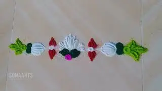 Easy side Rangoli design muggu/easy and simple design/appartment design/quick designs