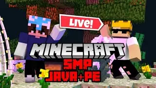 Minecraft JAVA+PE Survival Public SMP Live | Building Iron Farm Today  | Support for Dream PC