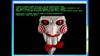Jigsaw ransomware demand as presented to an unprotected end-user