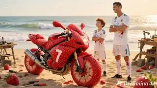 Ronaldo vs Messi: Who Built the BEST Strawberry Motorcycle? 🍓🏍️ (AI Animation)