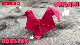 ROOSTER PAPER ORIGAMI CRAFT TUTORIAL | EASY FUN FOLDING PAPER ROOSTER ORIGAMI WORLD INSTRUCTIONS