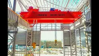 500-ton double girder overhead crane for offshore wind power project in China