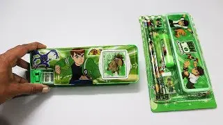 Ben 10 All In One Pencil Box | Inbuilt Calculator,Dual Sharpner,3D Sticker,Magnetic Lock