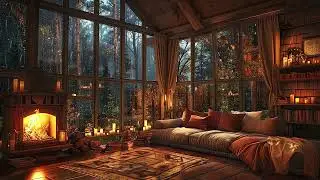 Fireside Rain Symphony: Ambient Rain Sounds For Relaxing Evenings By The Stove In Your Living Space