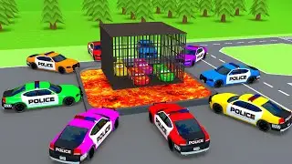 Big & Small Police car rescues big wheel Mcqueen from iron cage - which is best?
