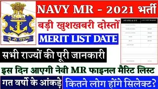 Indian Navy MR 10/2021 Official Merit List | Navy MR Merit List Cutoff 2021 | Navy MR State Wise All