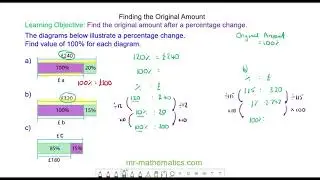 Calculating the Original Amount after a Percentage Change