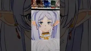 Frieren Portrait Painting⋆˚☁️🌱&lrm;♡‧₊˚|Watercolour anime drawing #frieren #watercolor #painting #art