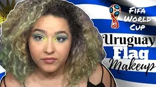 Uruguay Flag Inspired Makeup Tutorial -Fifa World Cup- (NoBlandMakeup)