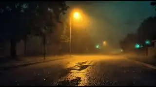 Rain Falling Under a Streetlight | Your Mind Slows as You Watch.