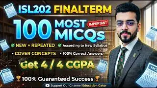 ISL202 Final Term Exam 2026 🔥 Important MCQs & Most Expected Questions | VU