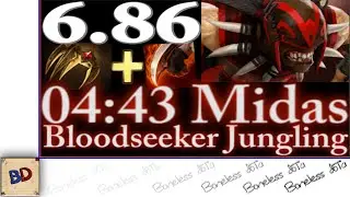 Dota 2 6.86 | Bloodseeker Iron Talon Jungling 4 MINUTE MIDAS | Jungle Speedrun #5