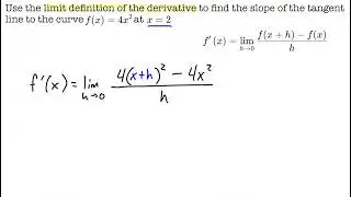 Limits Definition of Derivative | Instantaneous Rate of Change | Calculus | Monomial Quadratic