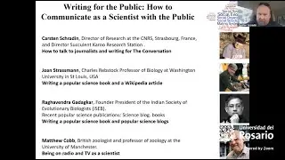 FINE Panel: Writing for the Public, C. Schradin, J. Strassmann, R. Gadagkar, M. Cobb (30 Sept. 2025)