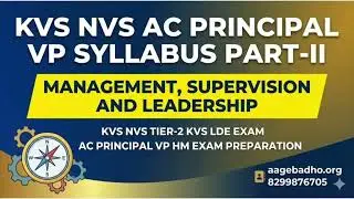 Planning of study Management, Supervision and Leadership | AC Principal VP HM exam preparation