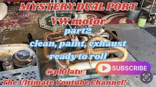 part2 MYSTERY VW DUAL PORT MOTOR clean,paint,shroud,exhaust ready to roll #vw #vwbug #motor #project
