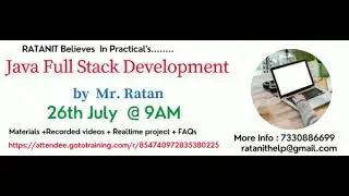 JAVA Complete package BY Mr. Ratan sir : https://attendee.gototraining.com/r/5907102455582522369