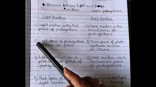 Quick Revision 🔥 of Difference between light and Dark Reaction 