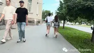 Cycling in Tyumen, Russia, and enjoying the cityscape.